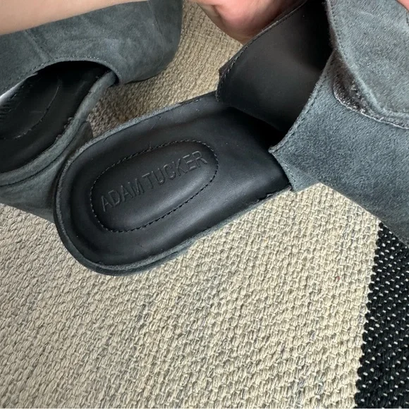 Adam Tucker Jenna Grey Suede Slingback Booties - Picture 6 of 7